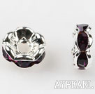 A Rhinestone Spacer Beads,6mm,modena,with silver wave lace,sold per Pkg of 100