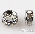 A Rhinestone Spacer Beads,4mm,with silver round lace,sold per Pkg of 100