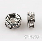 A Rhinestone Spacer Beads,6mm,with silver round lace,sold per Pkg of 100