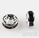 A Rhinestone Spacer Beads,6mm,purple, with silver round lace,sold per Pkg of 100