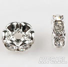 A Rhinestone Spacer Beads,7mm,with silver wave lace,sold per Pkg of 100