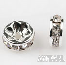 A Rhinestone Spacer Beads,8mm,with silver round lace,sold per Pkg of 100