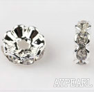 A Rhinestone Spacer Beads,10mm,with silver round lace,sold per Pkg of 100