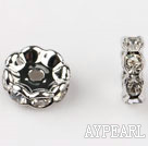 A Rhinestone Spacer Beads,12mm,with silver wavelace,sold per Pkg of 100