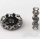 A Rhinestone Spacer Beads,17mmwith silver wave lace,sold per Pkg of 100