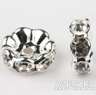A Rhinestone Spacer Beads,20mm,with silver wave lace,sold per Pkg of 100