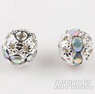 Round Rhinestone,8mm,mixed color,with the silver flower cap,Sold per Pkg of 100