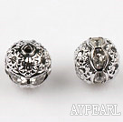 Round Rhinestone,8mm,with the silver flower cap,Sold per Pkg of 100
