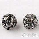 Round Rhinestone,8mm,with the silver flower cap,Sold per Pkg of 100