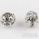 Round Rhinestone,10mm,with the silver flower cap,Sold per Pkg of 100