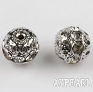 Round Rhinestone,10mm,with the silver flower cap,Sold per Pkg of 100