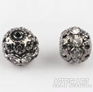 Round Rhinestone,10mm,with the silver flower cap,Sold per Pkg of 100