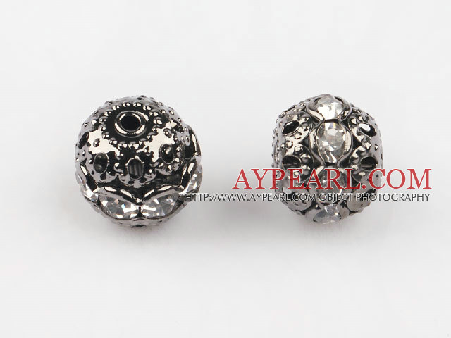 Round Rhinestone,10mm,with the silver flower cap,Sold per Pkg of 100
