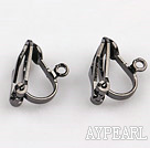 brass triangle clip-on earring components,tungsten steel color,8*12mm,with joint, sold per pkg of 500