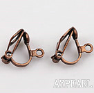 brass triangle clip-on earring components, ancient bronze,8*12mm,with joint, sold per pkg of 500