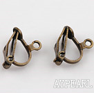brass triangle clip-on earring components,bronze,8*12mm,with joint, sold per pkg of 500