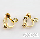 brass triangle clip-on earring components,golden,8*12mm,with joint, sold per pkg of 500