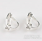 brass triangle clip-on earring components,silver white,8*12mm,non-joint, sold per pkg of 500