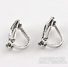 brass triangle clip-on earring components,silver grey,8*12mm,non-joint, sold per pkg of 500