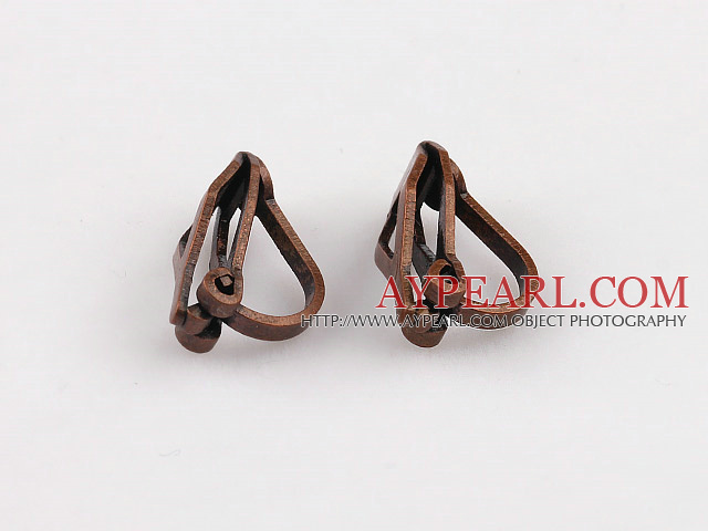 brass triangle clip-on earring components,ancient bronze,8*12mm,non-joint, sold per pkg of 500