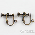brass screw clip-on earring components,bronze,12*14mm,with joint, sold per pkg of 500