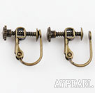 brass screw clip-on earring components,bronze,12*14mm,non-joint, sold per pkg of 500