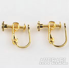 brass screw clip-on earring components,golden,12*14mm,non-joint, sold per pkg of 500