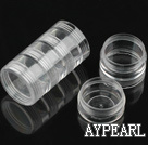 round plastic beads container,38*98mm,with 5 compartment,sold by each