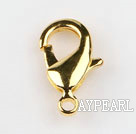 Lobster claw clasp, copper,golden,10*18mm . Sold per pkg of 500.