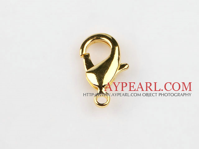 Lobster claw clasp, copper,golden,10*18mm . Sold per pkg of 500.