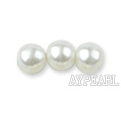 Glass pearl beads,4mm round,white about 224pcs/strand,Sold per 32.28-inch strand