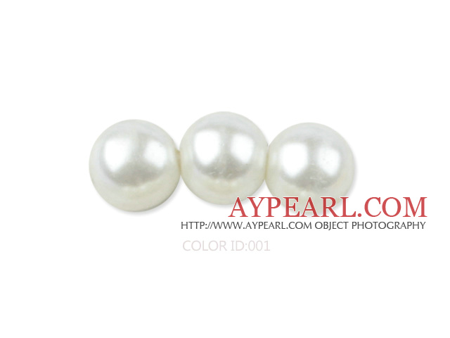 Glass pearl beads,4mm round,white about 224pcs/strand,Sold per 32.28-inch strand