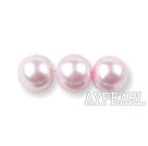 Glass pearl beads,4mm round, pink about 224pcs/strand,Sold per 32.28-inch strand