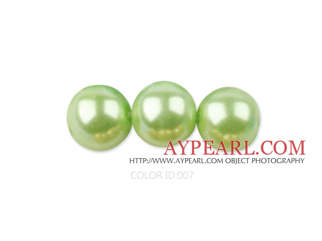 Glass pearl beads,4mm round, light apple green about 224pcs/strand,Sold per 32.28-inch strand