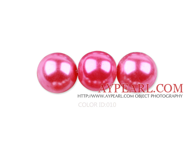 Glass pearl beads,4mm round, red,about 224pcs/strand,Sold per 32.28-inch strand