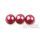 Glass pearl beads,dyed 4mm round, red,about 224pcs/strand,Sold per 32.28-inch strand