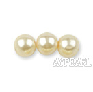 Glass pearl beads,4mm round, Khaki,about 224pcs/strand,Sold per 32.28-inch strand