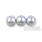 Glass pearl beads,dyed,4mm round,light grey, about 224pcs/strand,Sold per 32.28-inch strand