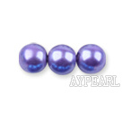Glass pearl beads,dyed,4mm round, violet, about 224pcs/strand,Sold per 32.28-inch strand