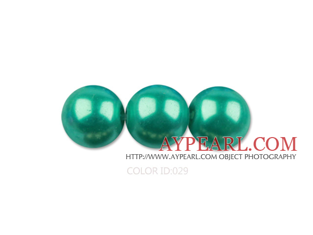 Glass pearl beads,dyed ,4mm round, green ,about 224pcs/strand,Sold per 32.28-inch strand
