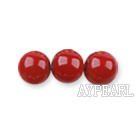 Glass pearl beads,dyed,4mm round,red, about 224pcs/strand,Sold per 32.28-inch strand