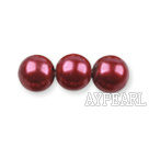 Glass pearl beads,4mm round,darkred, about 224pcs/strand,Sold per 32.28-inch strand