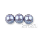 Glass pearl beads,dyed,4mm round, light violet,about 224pcs/strand,Sold per 32.28-inch strand