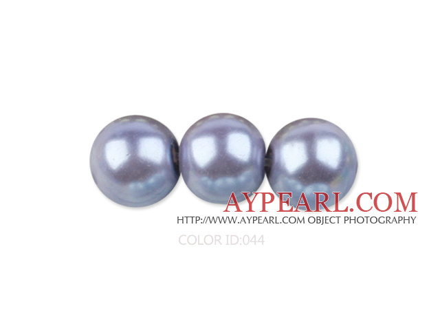 Glass pearl beads,dyed,4mm round, light violet,about 224pcs/strand,Sold per 32.28-inch strand