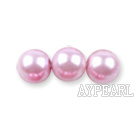 Glass pearl beads,dyed,4mm round,  pink,about 224pcs/strand,Sold per 32.28-inch strand