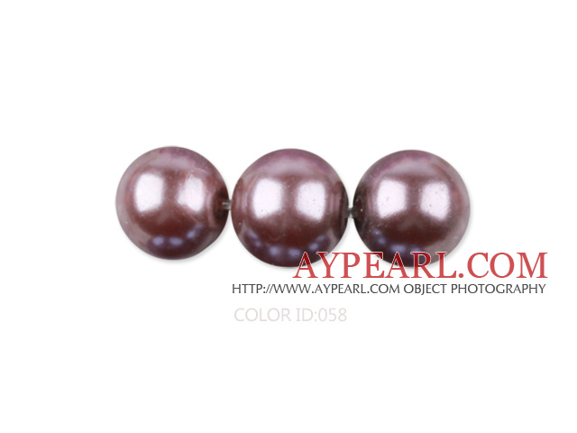 Glass pearl beads,dyed,4mm round, purple,about 224pcs/strand,Sold per 32.28-inch strand