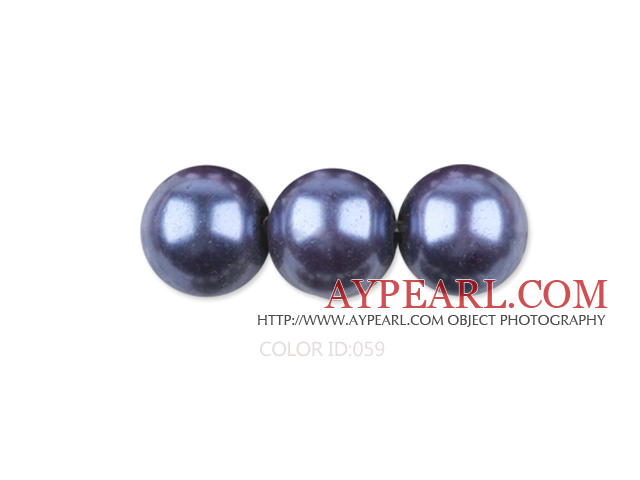 Glass pearl beads,dyed,4mm round, blueberry,about 224pcs/strand,Sold per 32.28-inch strand