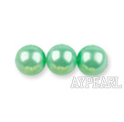 Glass pearl beads,dyed,4mm round, aquamarine,about 224pcs/strand,Sold per 32.28-inch strand
