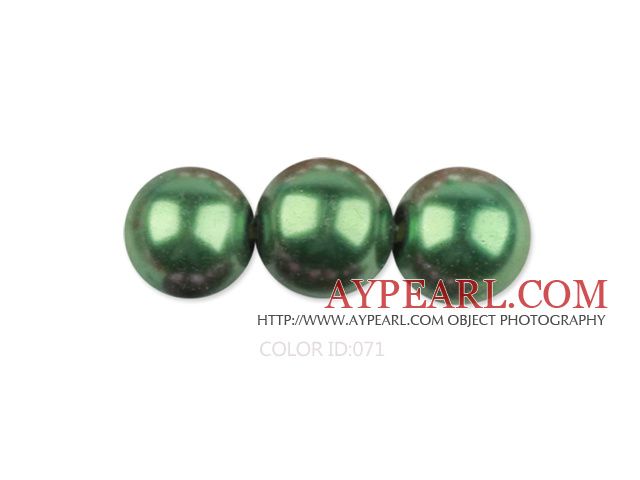 Glass pearl beads,dyed,4mm round,olive, about 224pcs/strand,Sold per 32.28-inch strand