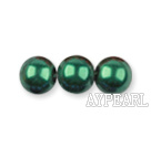 Glass pearl beads,4mm round, dark olive,about 224pcs/strand,Sold per 32.28-inch strand